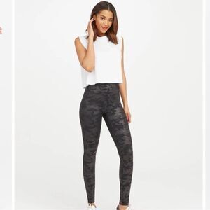 Spanx Faux Leather Camo Leggings